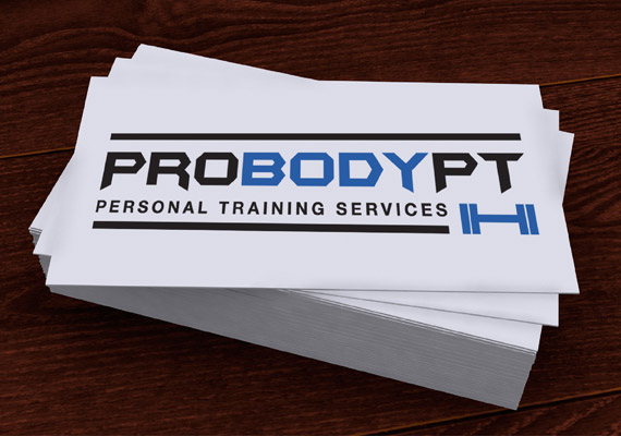 These business cards feature the logo we designed for a personal trainer. He wanted a strong logo which appealed to both male and female clients.